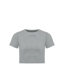 Ribbed Crew Neck Crop Top