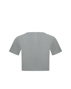 Ribbed Crew Neck Crop Top