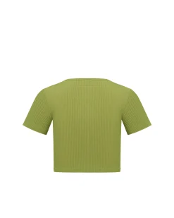 Ribbed Crew Neck Crop Top