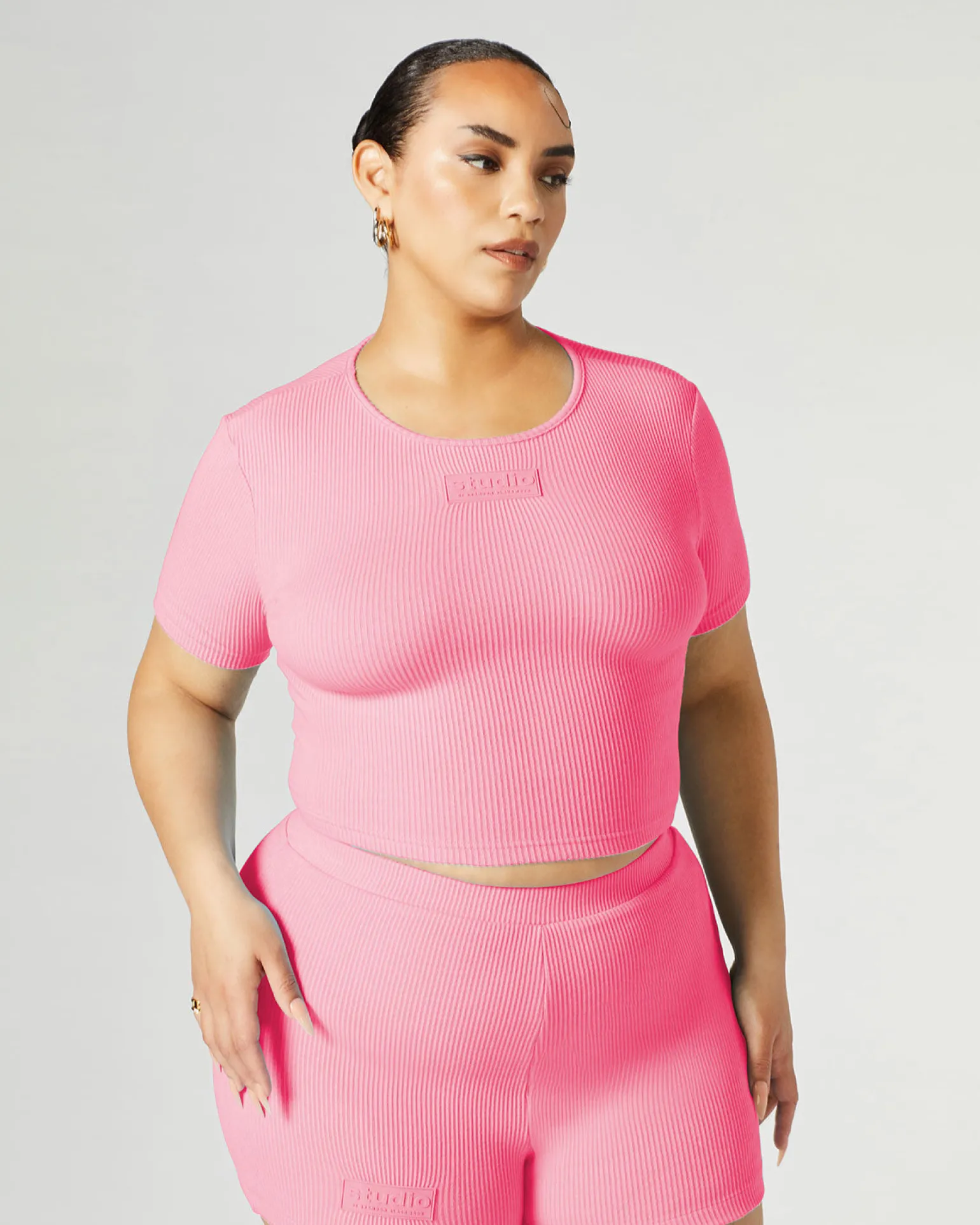 Ribbed Crew Neck Crop Top
