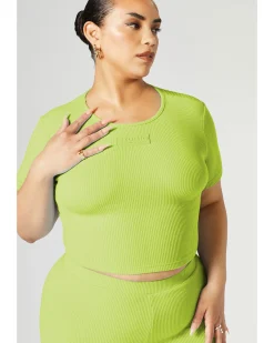 Ribbed Crew Neck Crop Top