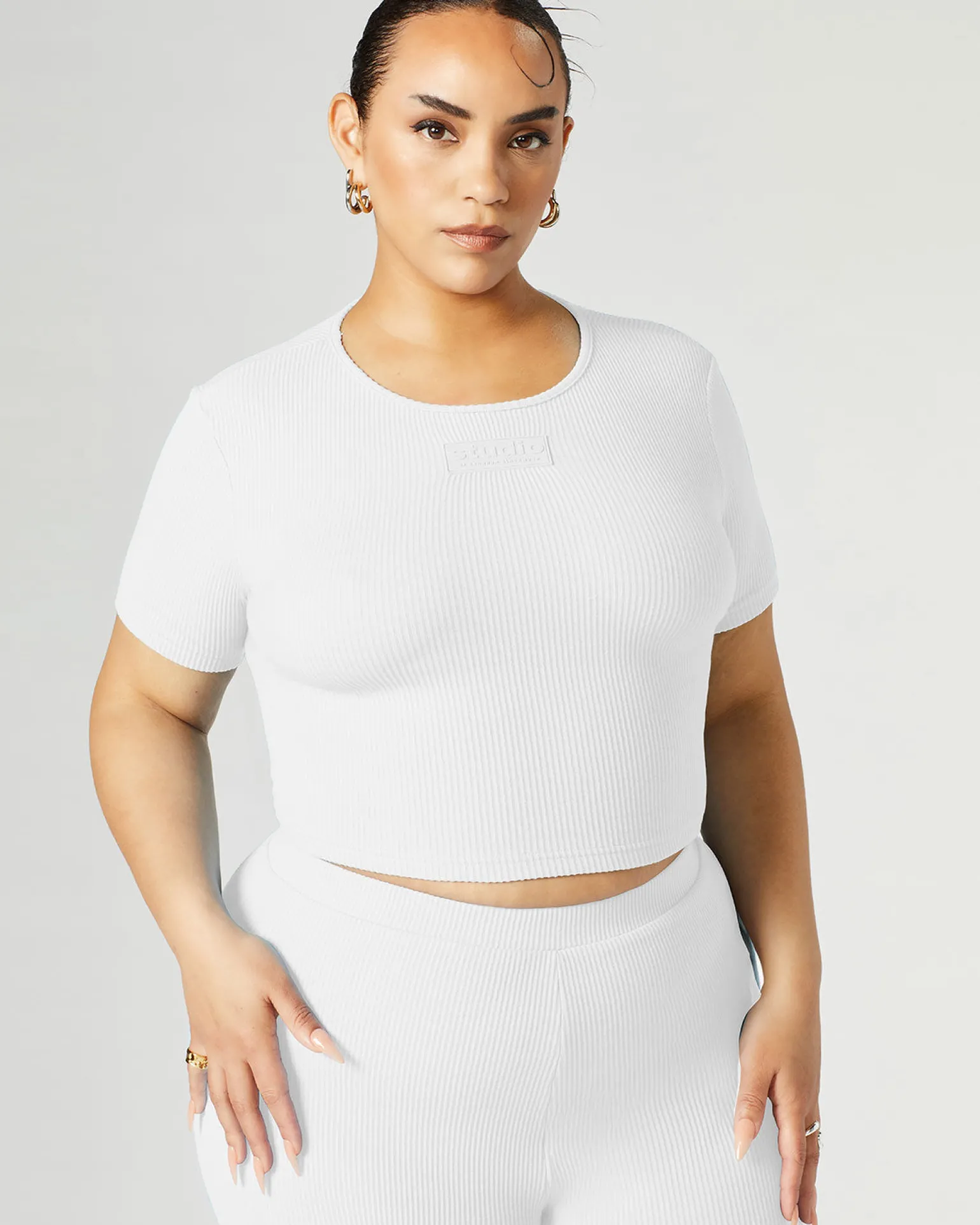 Ribbed Crew Neck Crop Top
