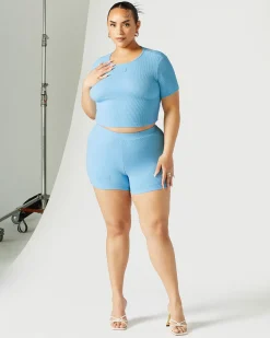 Ribbed Crew Neck Crop Top