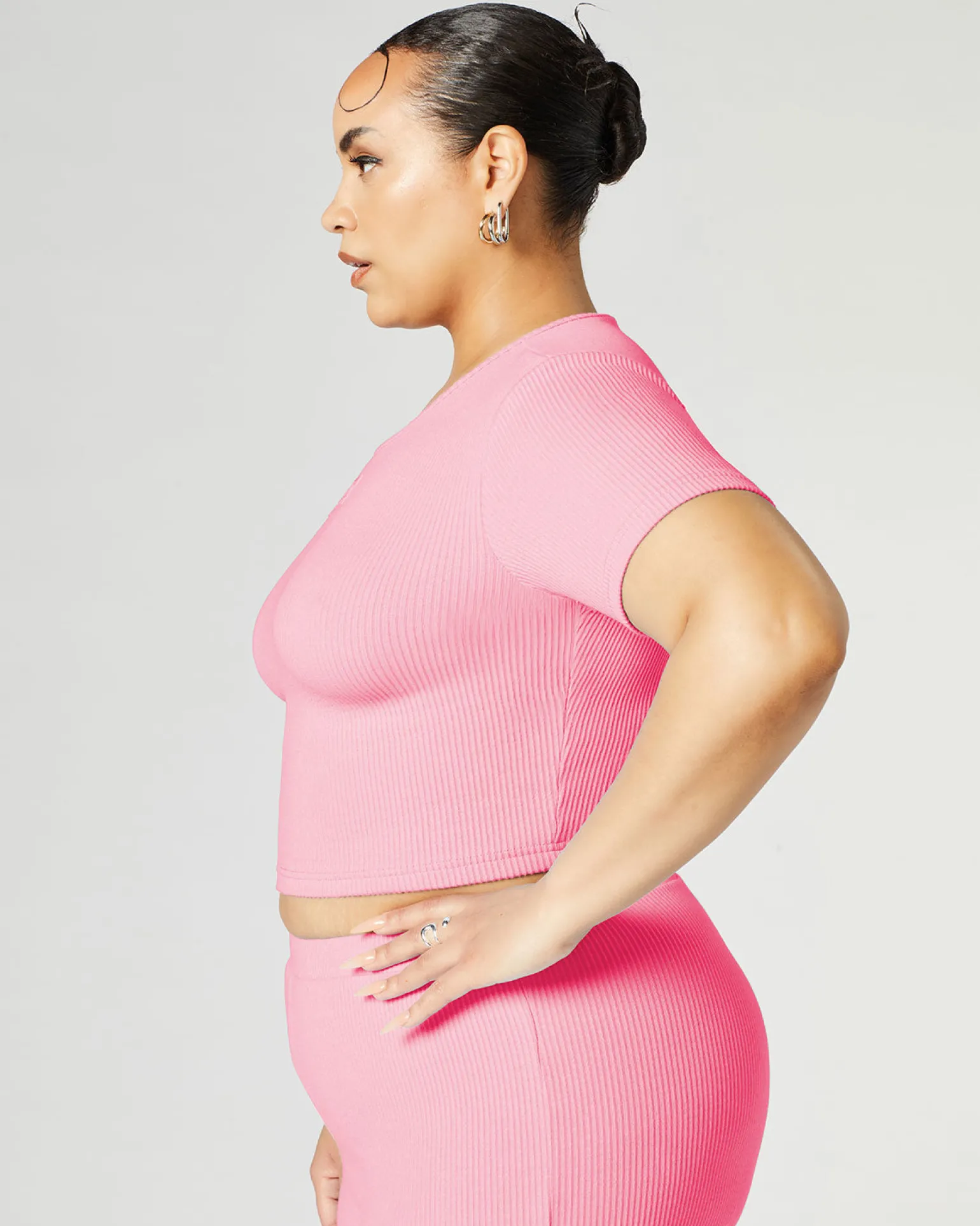 Ribbed Crew Neck Crop Top