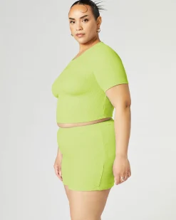 Ribbed Crew Neck Crop Top