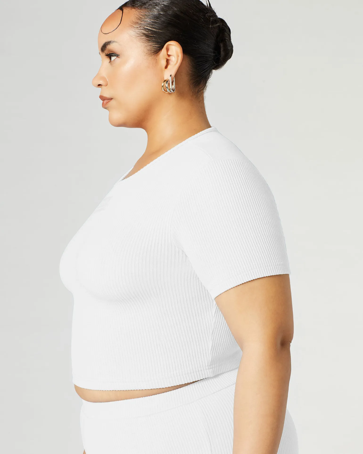 Ribbed Crew Neck Crop Top