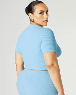 Ribbed Crew Neck Crop Top