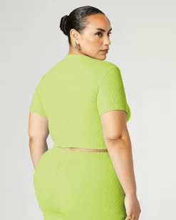 Ribbed Crew Neck Crop Top