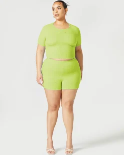Ribbed Crew Neck Crop Top
