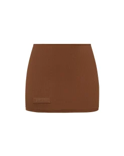 Ribbed Mid Rise Skirt
