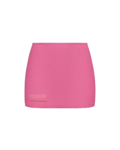 Ribbed Mid Rise Skirt
