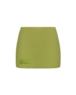 Ribbed Mid Rise Skirt