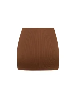 Ribbed Mid Rise Skirt