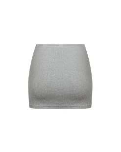 Ribbed Mid Rise Skirt