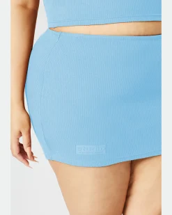 Ribbed Mid Rise Skirt