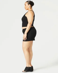 Ribbed Mid Rise Skirt