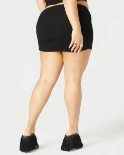 Ribbed Mid Rise Skirt