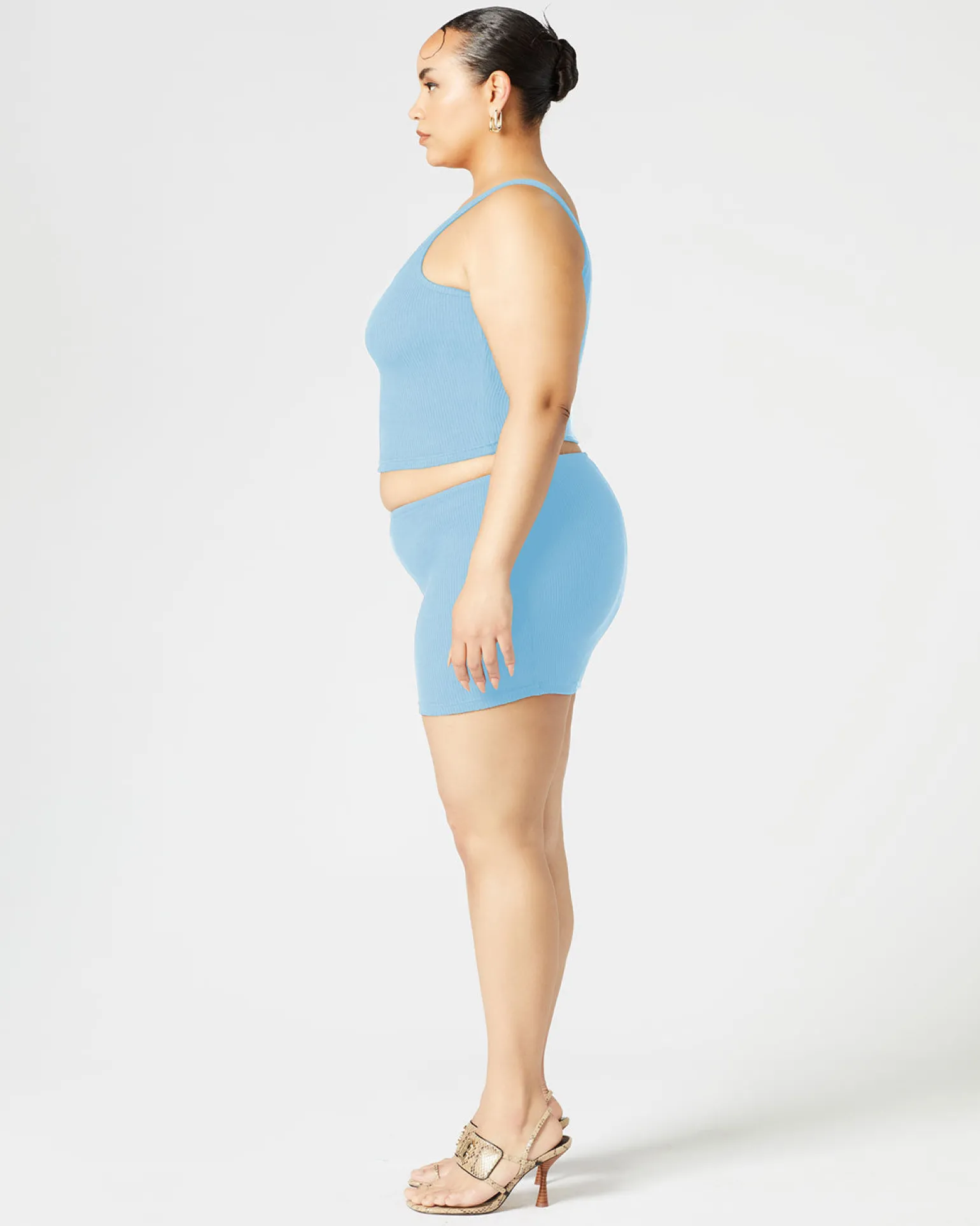 Ribbed Mid Rise Skirt